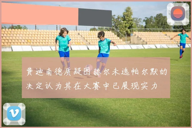费迪南德质疑图赫尔未选帕尔默的决定认为其在大赛中已展现实力
